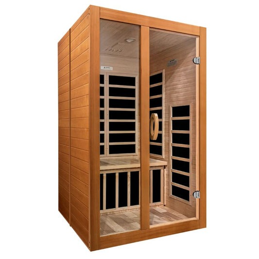Santiago Elite DYN-6209-02 Infrared Sauna - front angled view