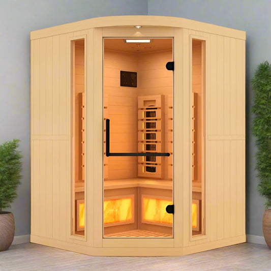 Golden Designs GDI-8035-03 – 3 Person Full Spectrum Infrared Sauna with Himalayan Salt