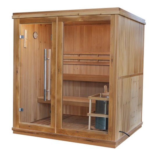 Charleston Indoor Traditional Steam Sauna HL400TN-front angle view
