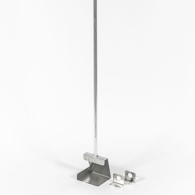 Aluminum Ash Scoop for Wood-Burning Hot Tub - full view of long handle