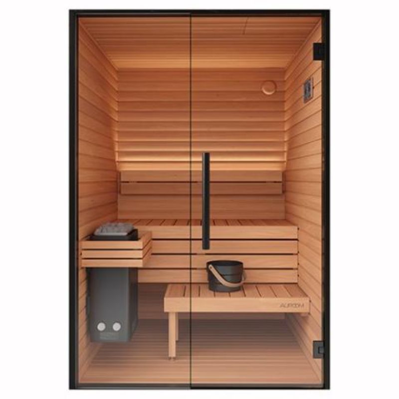 Auroom Black Mira Small 2 person sauna - front view
