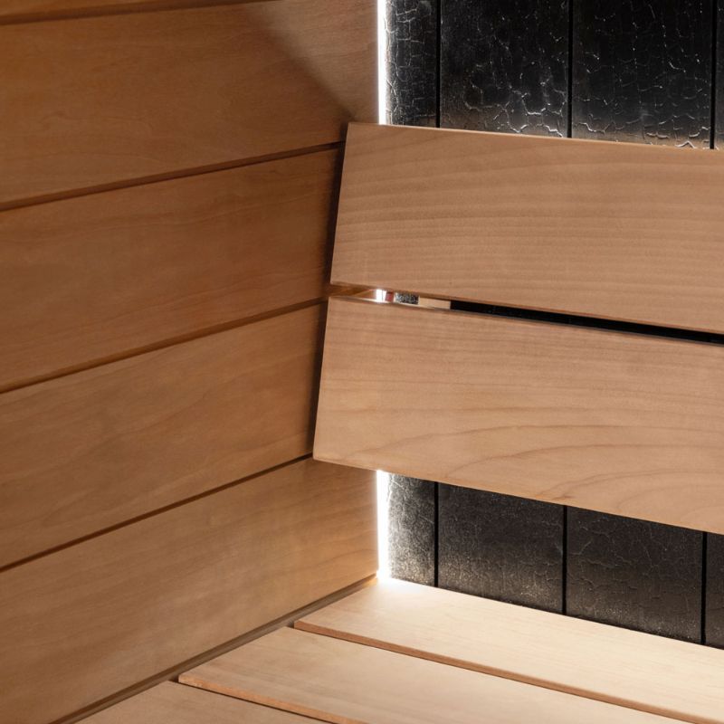 Auroom Vulcana Steam Sauna - bench close up