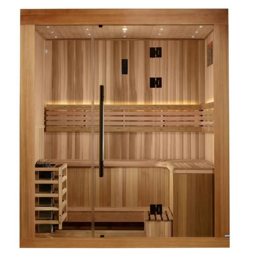 3 Person Indoor Steam Sauna Golden Designs Copenhagen GDI-7389-02 - front view
