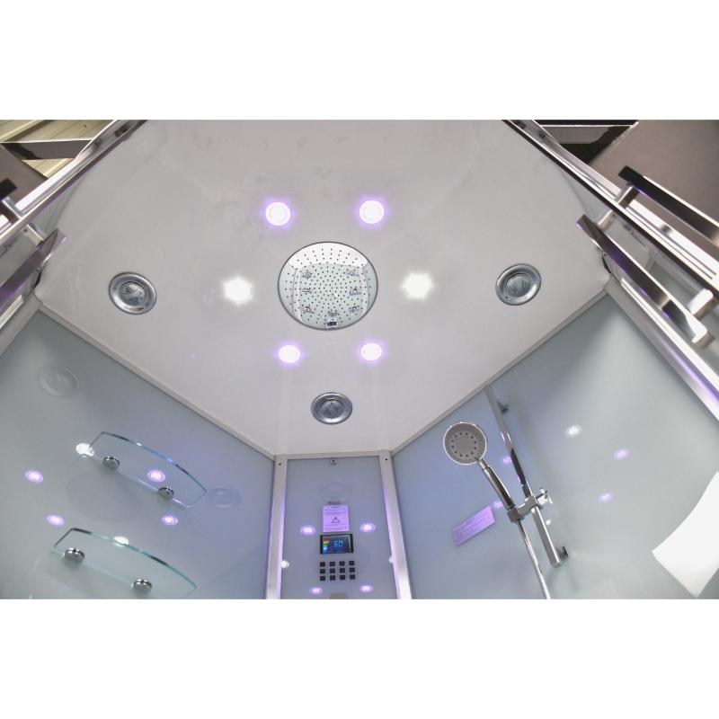 Ariel Platinum DA333 Luxury Steam Shower and Jet Tub - white ceiling