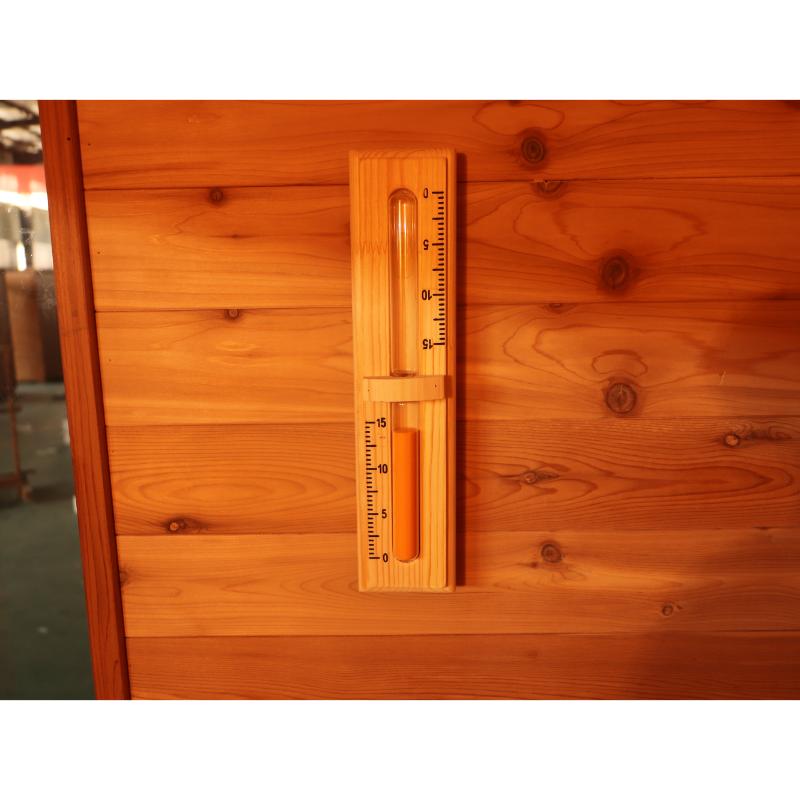 SunRay Denali HL400DS Outdoor Home Sauna - close up view of the thermometer.