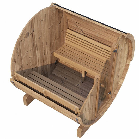 SaunaLife Ergo Barrel Sauna Model E7 | 4 Person Outdoor Sauna