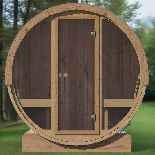 SaunaLife Model E7G barrel sauna - front view