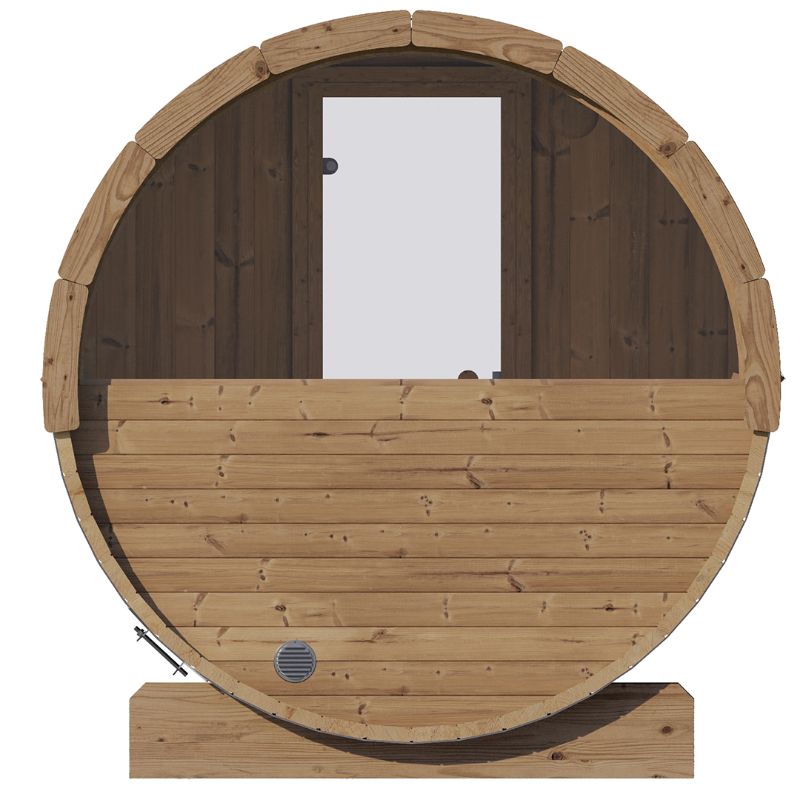 SaunaLife Ergo Barrel Sauna Model E7W | 4 Person Outdoor Sauna with Window