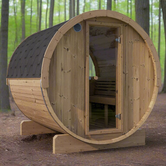 SaunaLife Ergo Barrel Sauna Model E8W | 6 Person Sauna with Window