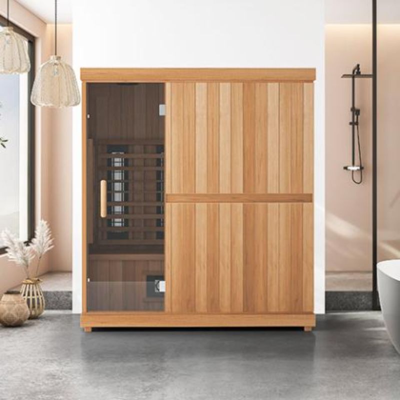 Finnmark 3-4 Person Full-Spectrum Infrared Sauna - on display in a bathroom