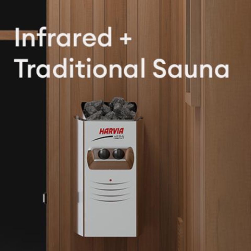 Finnmark Trinity 2-Person Hybrid Home Sauna - Harvia heater