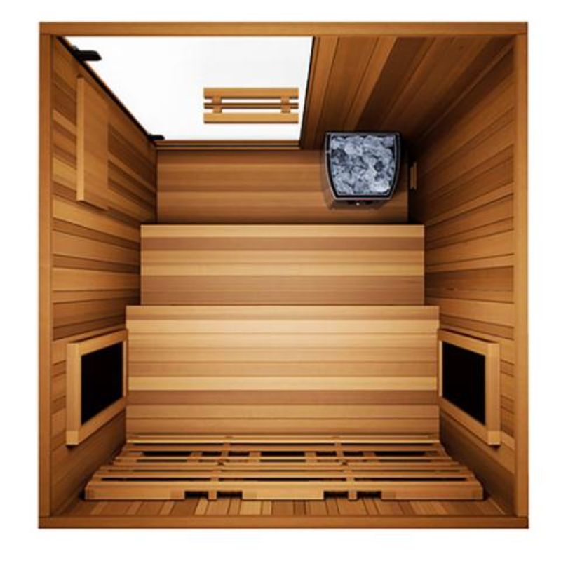 Finnmark Trinity 2-Person Hybrid Home Sauna - top down view