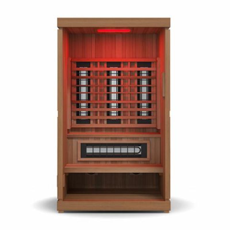 Finnmark Trinity 2-Person Hybrid Home Sauna - with front cutaway