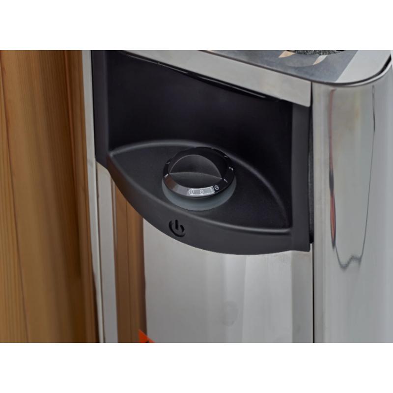 Golden Designs Hanko Edition Traditional Sauna - Close up of heater controls