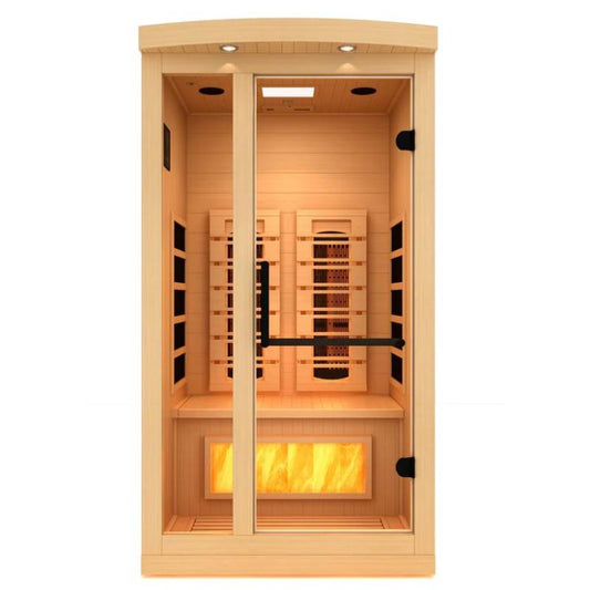 Golden Designs GDI-8010-03 – 1 Person Full Spectrum Infrared Sauna with Himalayan Salt