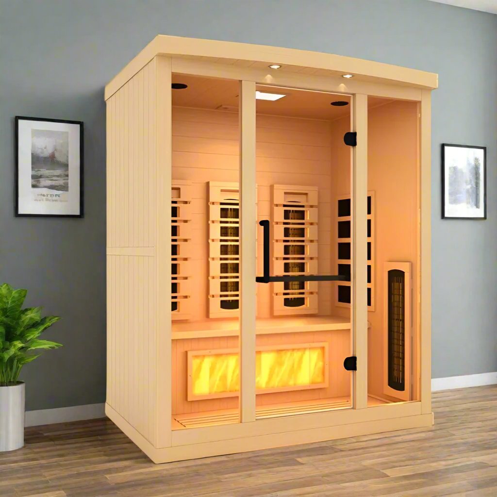 Golden Designs GDI-8030-03 | 3 Person Full Spectrum Infrared Sauna with Himalayan Salt