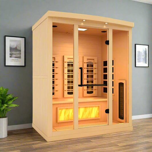 Golden Designs GDI-8030-03 – 3 Person Full Spectrum Infrared Sauna with Himalayan Salt