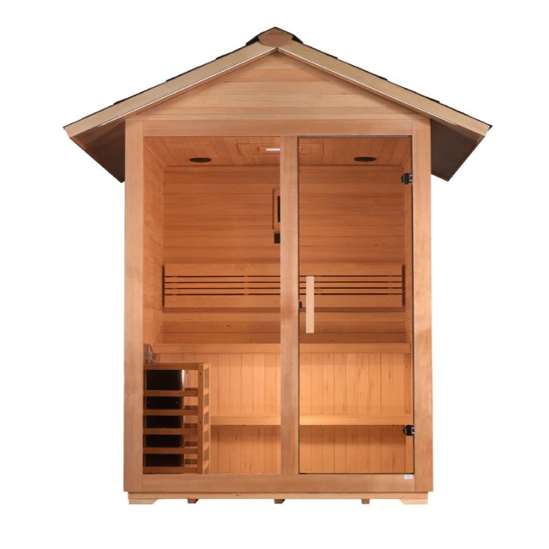 Alberg 3 Person Outdoor Steam Sauna - full front view