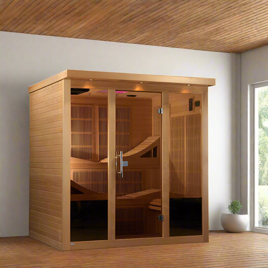Golden Designs Monaco Elite 6 Person Near Zero EMF Infrared Sauna – GDI-6996-01