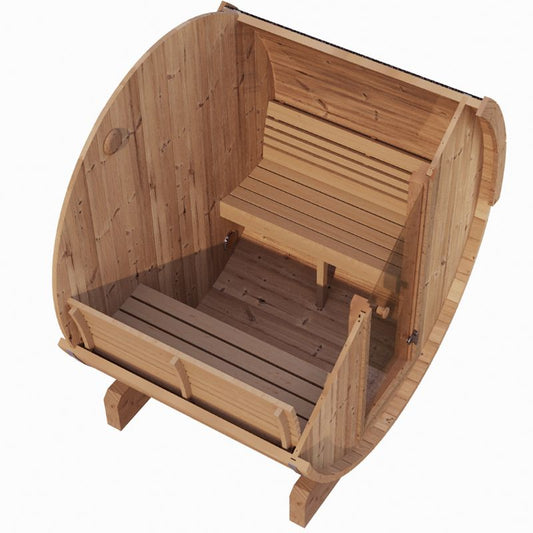 SaunaLife Ergo Barrel Sauna Model E6  | 3 Person Outdoor Sauna