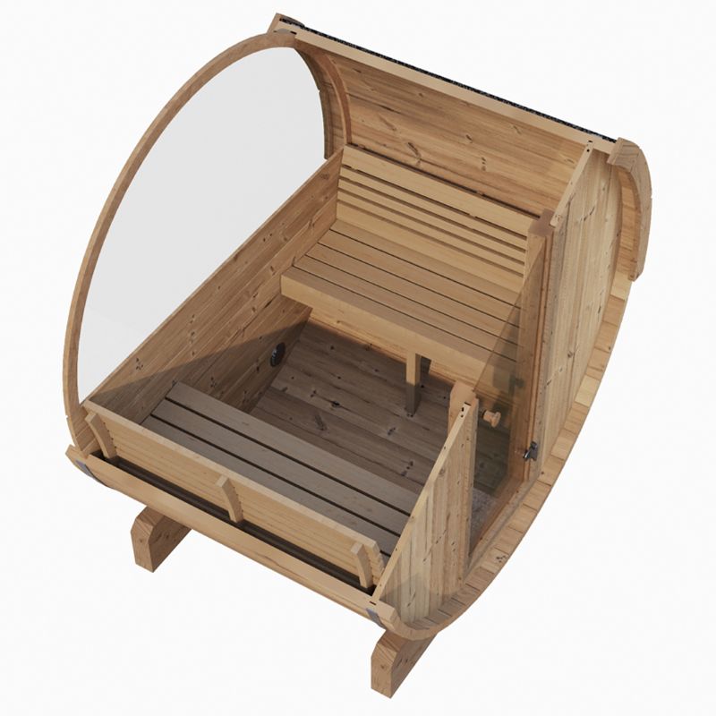 SaunaLife Ergo Barrel Sauna Model E6W  | 3 Person Sauna with Rear Window