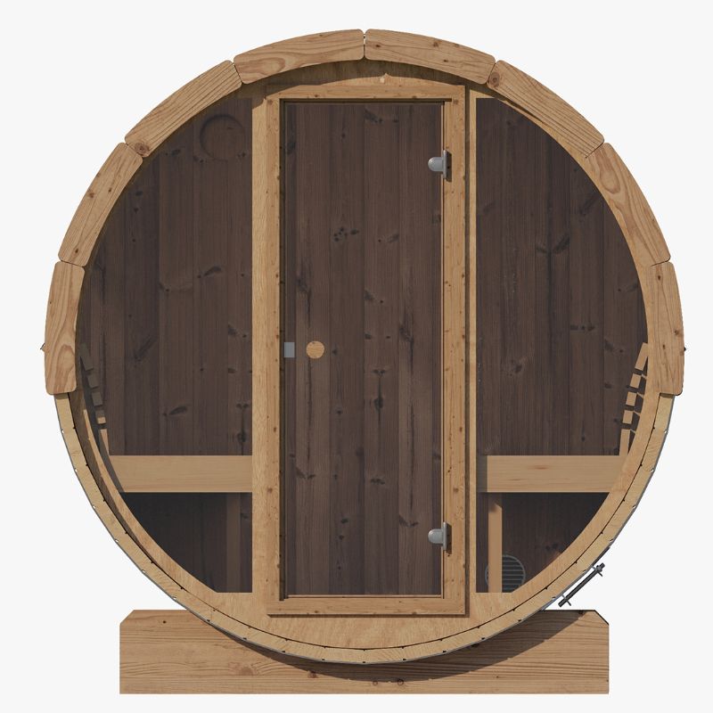 SaunaLife Model E8G Barrel Sauna - full front view