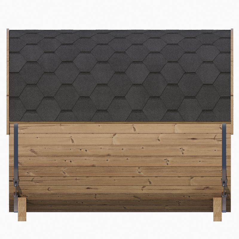 SaunaLife Model E8G Barrel Sauna - shingled roof