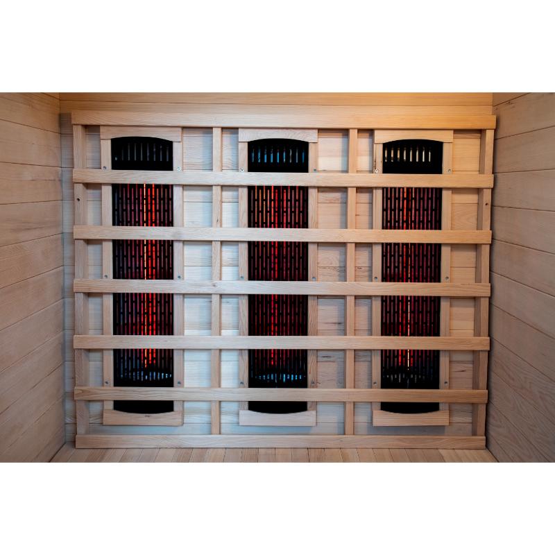 200D3 Burlington Home Infrared Sauna - back wall heat emitters