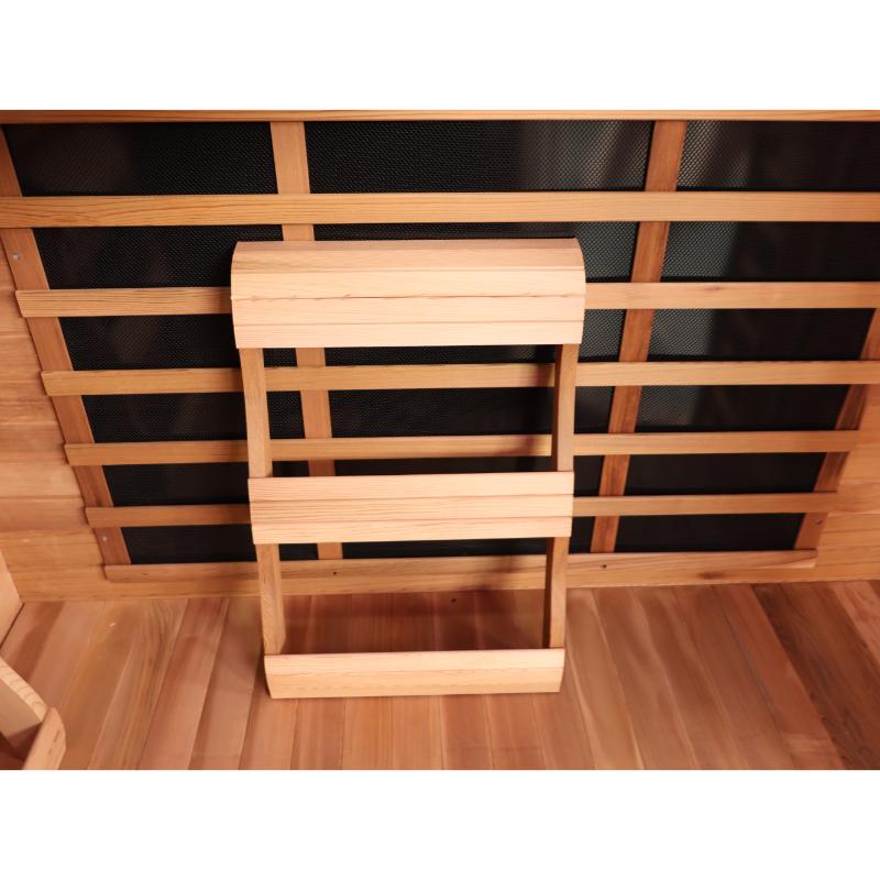 SunRay Bristol Bay HL400KC Home Infrared Sauna - backrest and heating panel close up