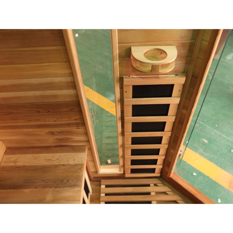 SunRay Bristol Bay HL400KC Home Infrared Sauna - interior sidewall heating panel and cup holder