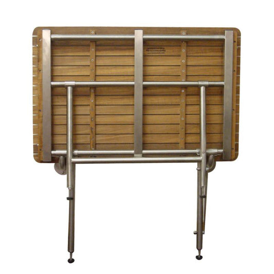 48" x 20" Teak ADA Shower Seat with Drop Down Legs