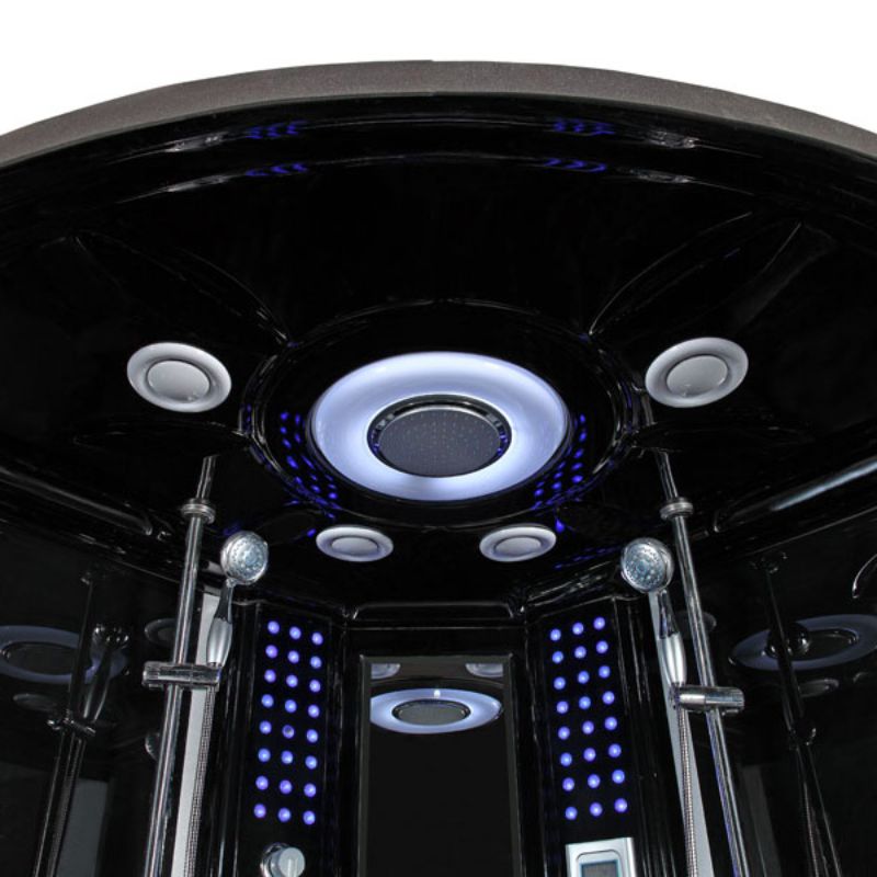 Maya Bath Valencia Steam Shower & Tub Combo - interior lighting and rainfall shower head