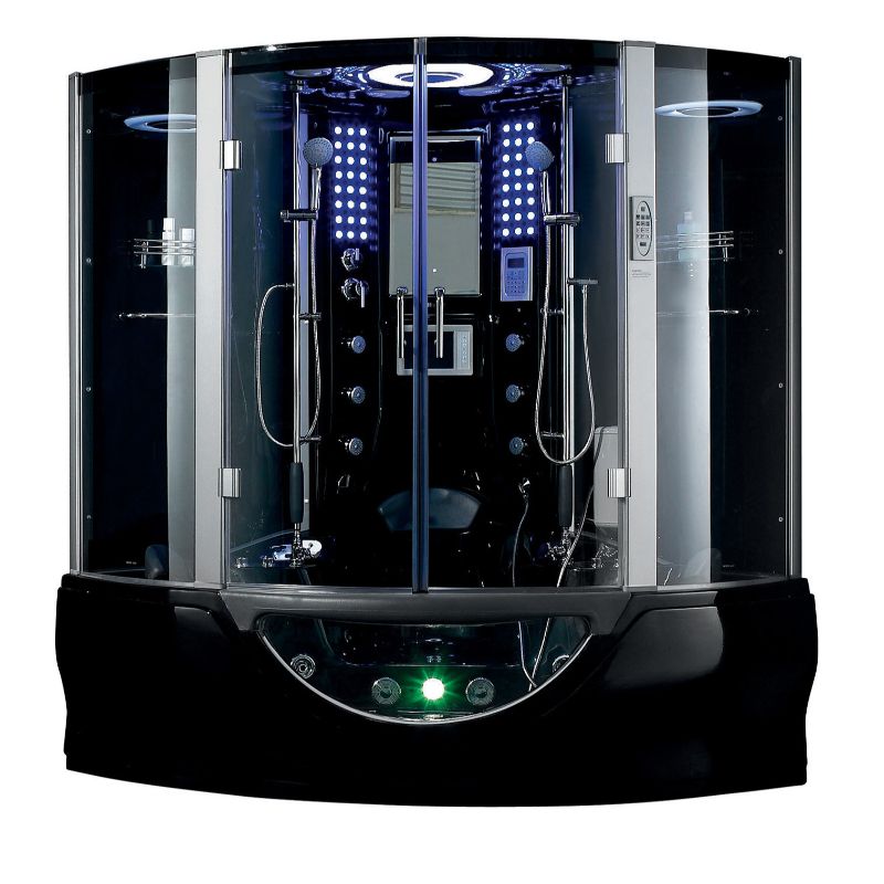 Maya Bath Valencia Steam Shower & Tub Combo - black