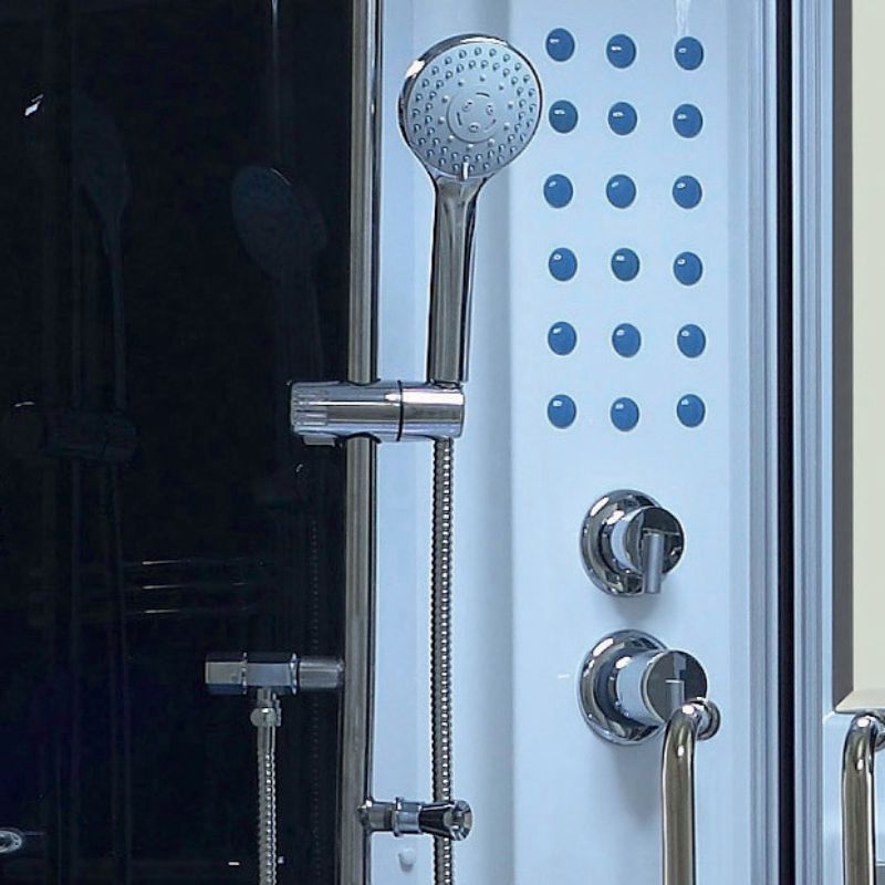 Maya Bath Valencia Steam Shower & Tub Combo - hand held shower head in white shower