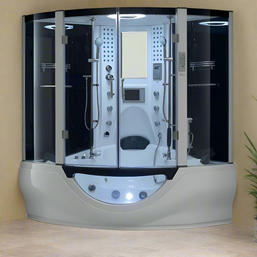Maya Bath Valencia Steam Shower & Tub Combo - white