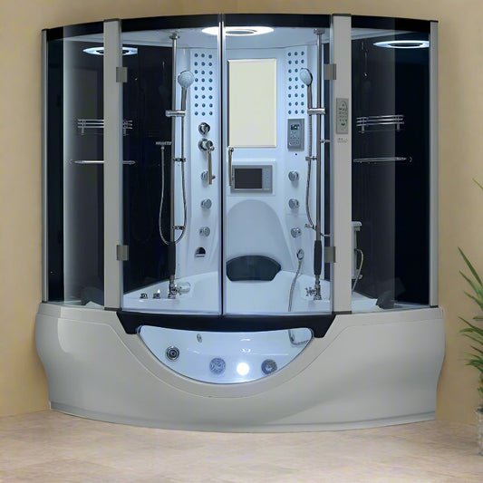 Maya Bath Valencia Steam Shower & Tub Combo - white