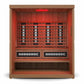 Trinity 4-Person Hybrid Home Sauna with Infrared & Traditional Heat - cut-away interior showing red light and heaters