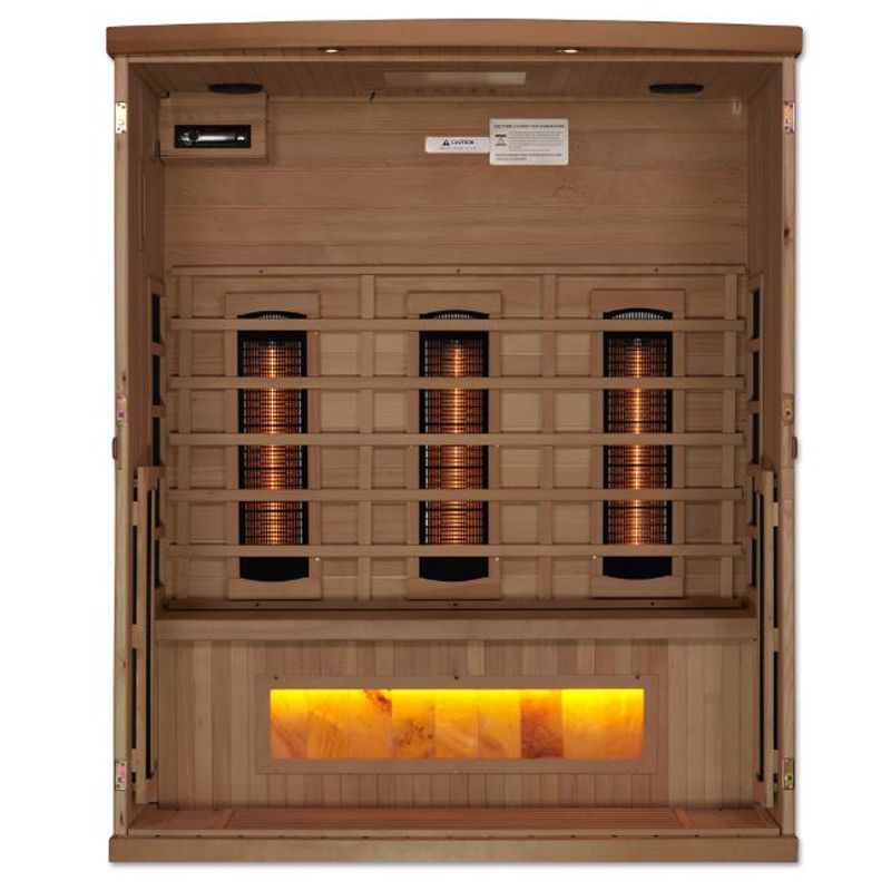 Infrared Sauna GDI-8030-02 with Salt - interior showing salt illuminated
