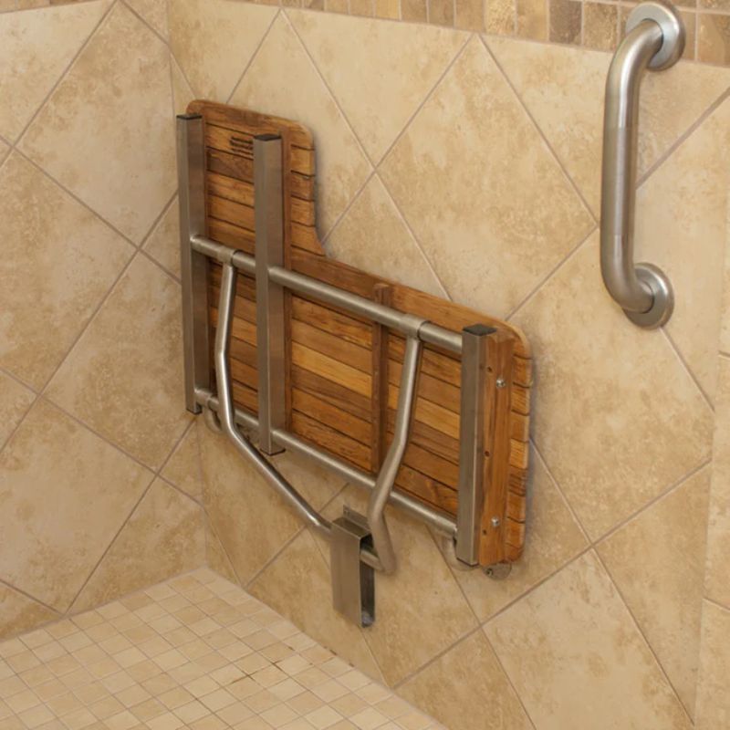 32" ADA Wall Mount Side Transfer Bench Seat for Shower - left side folded up