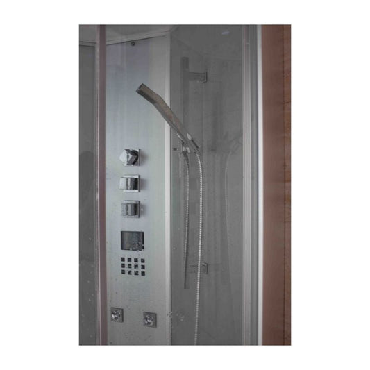 Ariel Platinum DZ934F8 | 36 x 36 Walk-in Luxury Steam Shower 3 kW Generator - hand wand