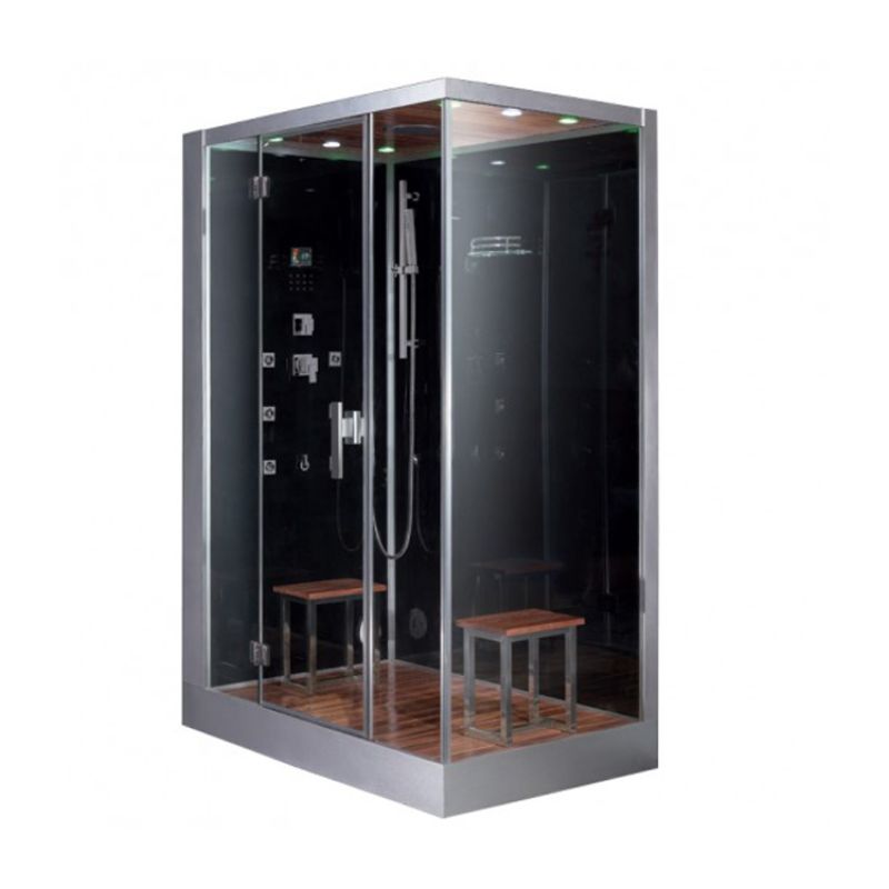 Ariel Platinum DZ961F8 - 59 x 35 Tranquil 6 kW Walk-in Steam Shower - black