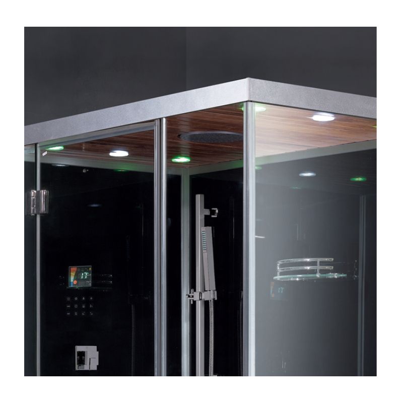 Ariel Platinum DZ961F8 - 59 x 35 Tranquil 6 kW Walk-in Steam Shower - ceiling lighting