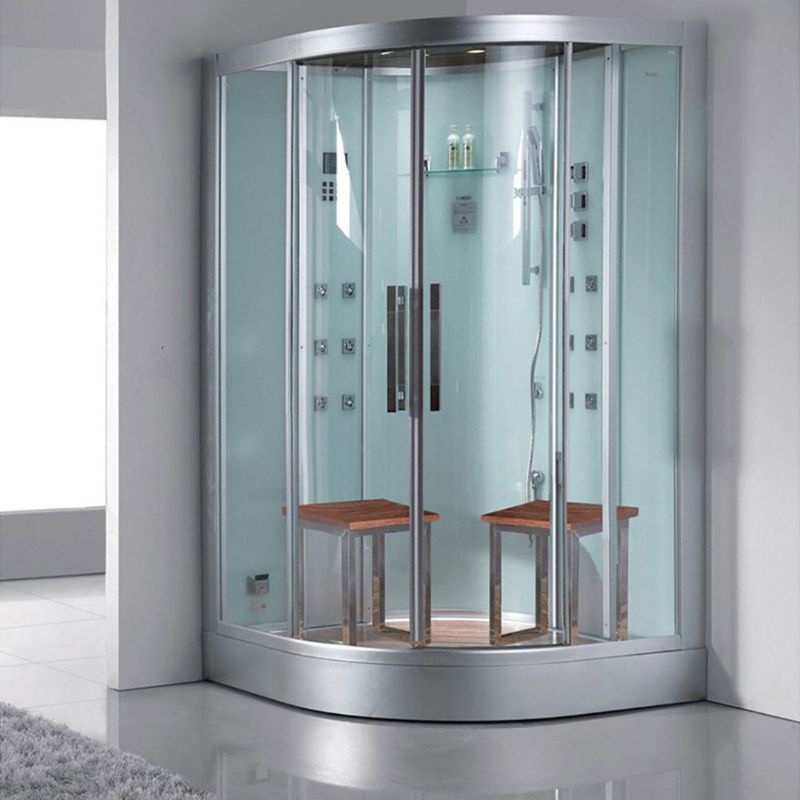 Ariel Platinum DZ962F8 White free standing luxury steam shower
