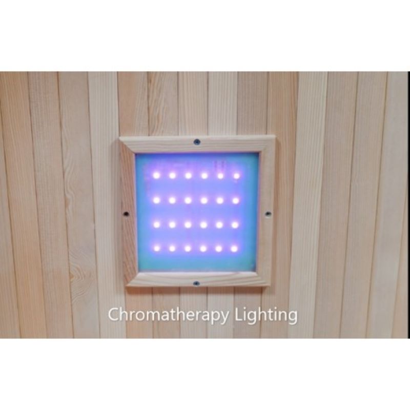 SunRay Aspen HL300K2 Indoor Infrared Sauna - 3 Person Canadian Hemlock - Chromotherapy
