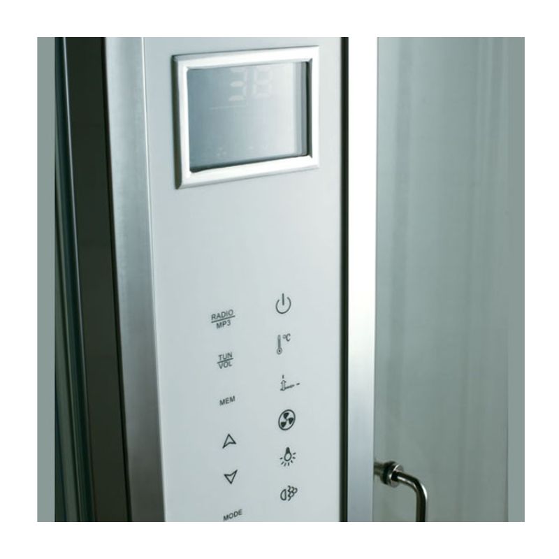 Athena WS-122 - 59 x 59 Spacious Walk-in Luxury Steam Shower 4 kW - control panel