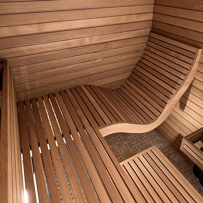 Auroom Baia Infrared Sauna - curved bench seating
