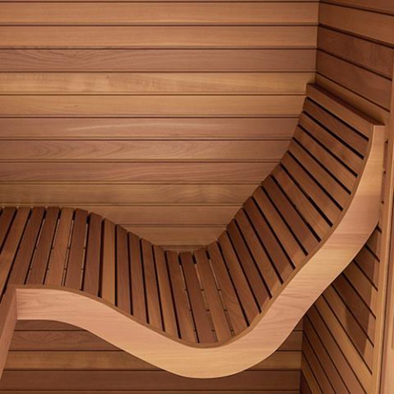 Auroom Baia Infrared Sauna - curved bench close up