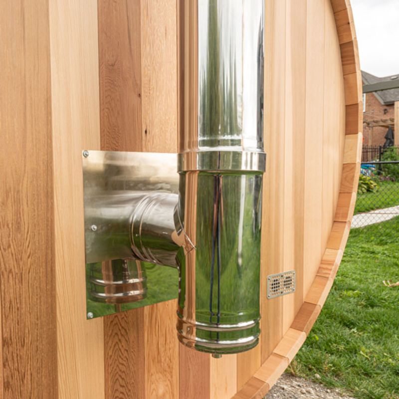 Chimney & Heat Shield for back wall BSB212 - close up of attachment