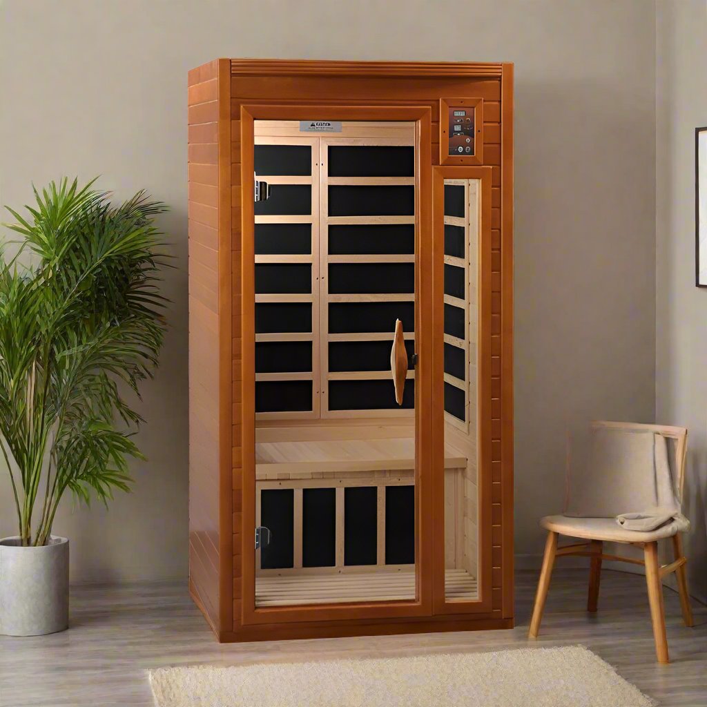 Dynamic Saunas DYN-6106-01 Barcelona Elite Low EMF infrared sauna - front view