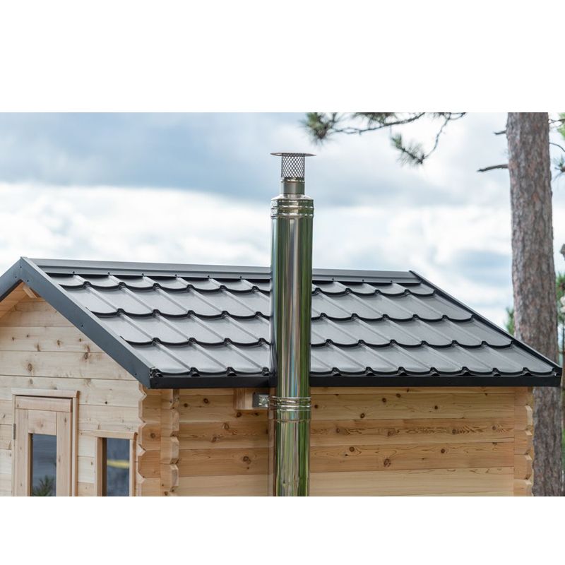 Dundalk LeisureCraft Georgian Outdoor 6 Person Steam Sauna - view of the top of the chimney
